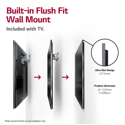LG OLED65G26LA wall mount included