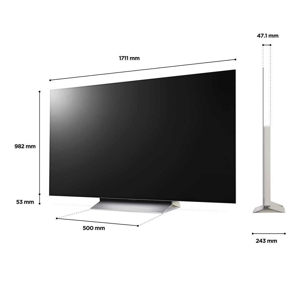 LG OLED77C26LD dimensions