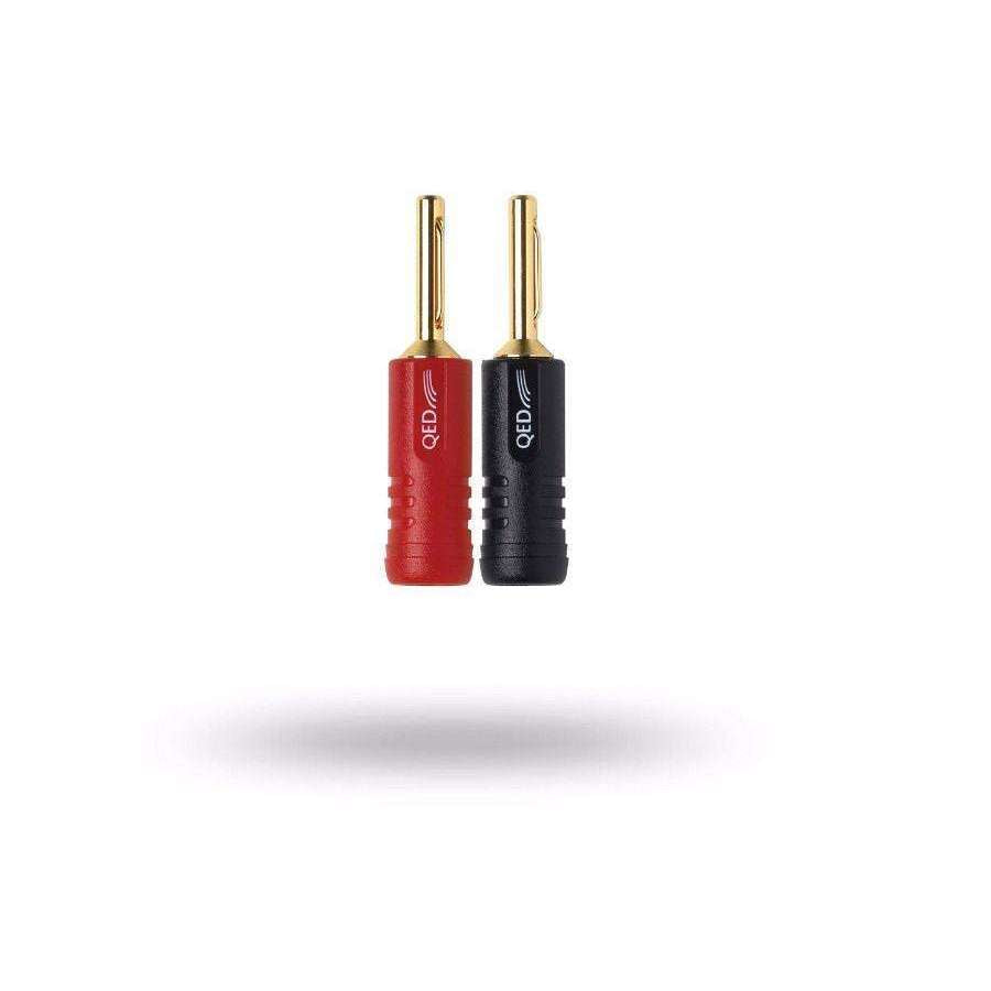 QED Screwloc Banana Plug 4mm - 2 Red / 2 Black